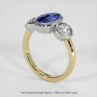 2.25 Ct. Blue Sapphire Ring, 18K White & Yellow 2