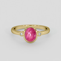 1.60 Ct. Pinkish Red Ruby Ring, 10K Yellow Gold 1