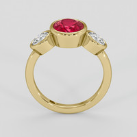 2.73 Ct. Pinkish Red Ruby Ring, 10K Yellow Gold 3