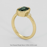 2.08 Ct. Green Sapphire Ring, 10K Yellow Gold 2