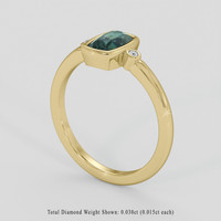 1.17 Ct. Bluish Green Sapphire Ring, 10K Yellow Gold 2
