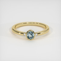 0.48 Ct. Greyish Blue Sapphire Ring, 10K Yellow Gold 1