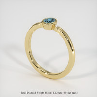 0.48 Ct. Greyish Blue Sapphire Ring, 10K Yellow Gold 2