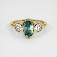 1.39 Ct. Bluish Green Sapphire Ring, 10K Yellow Gold 1