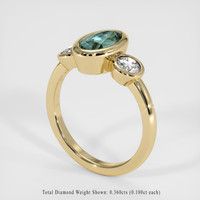1.39 Ct. Bluish Green Sapphire Ring, 10K Yellow Gold 2