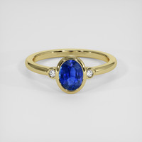 1.03 Ct. Blue Sapphire Ring, 14K Yellow Gold 1