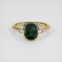 1.86 Ct. Bluish Green Sapphire Ring, 14K Yellow Gold 1