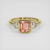 1.60 Ct. Padparadscha Sapphire Ring, 14K Yellow Gold 1