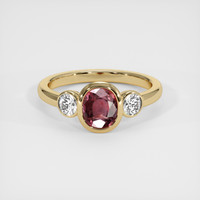 2.09 Ct. Pinkish Brown Sapphire Ring, 14K Yellow Gold 1