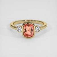 1.55 Ct. Padparadscha Sapphire Ring, 14K Yellow Gold 1