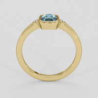 1.12 Ct. Greenish Blue Sapphire Ring, 14K Yellow Gold 3