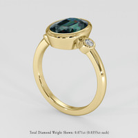 3.24 Ct. Bluish Green Sapphire Ring, 14K Yellow Gold 2