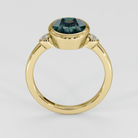 3.24 Ct. Bluish Green Sapphire Ring, 14K Yellow Gold 3