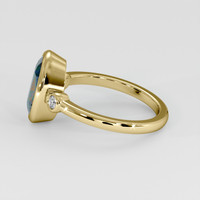 3.24 Ct. Bluish Green Sapphire Ring, 14K Yellow Gold 4