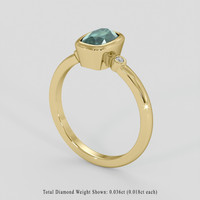 2.29 Ct. Bluish Green Sapphire Ring, 14K Yellow Gold 2