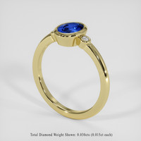 1.03 Ct. Blue Sapphire Ring, 18K Yellow Gold 2