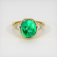 3.87 Ct. Emerald Ring, 18K Yellow Gold 1