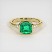 1.65 Ct. Emerald Ring, 18K Yellow Gold 1