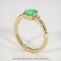 0.70 Ct. Emerald Ring, 18K Yellow Gold 2