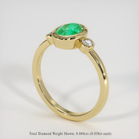 0.80 Ct. Emerald Ring, 18K Yellow Gold 2