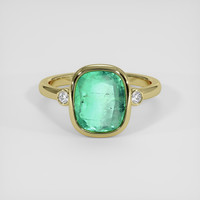 3.06 Ct. Emerald Ring, 18K Yellow Gold 1