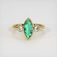 1.00 Ct. Emerald Ring, 18K Yellow Gold 1