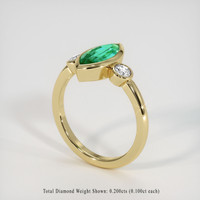 1.00 Ct. Emerald Ring, 18K Yellow Gold 2