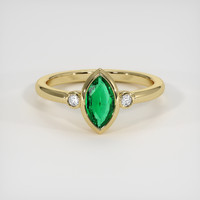 0.56 Ct. Emerald Ring, 18K Yellow Gold 1