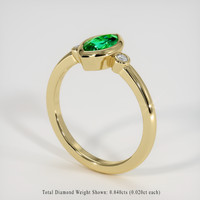 0.56 Ct. Emerald Ring, 18K Yellow Gold 2