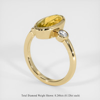 2.92 Ct. Orangish Yellow Precious Topaz Ring, 18K Yellow Gold 2