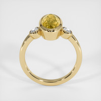 2.92 Ct. Orangish Yellow Precious Topaz Ring, 18K Yellow Gold 3