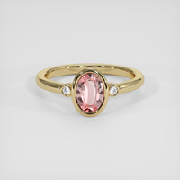 1.17 Ct. Pink Sapphire Ring, 18K Yellow Gold 1