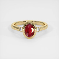 1.07 Ct. Ruby Ring, 18K Yellow Gold 1