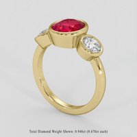 2.73 Ct. Pinkish Red Ruby Ring, 18K Yellow Gold 2