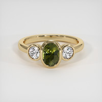 2.06 Ct. Green Sapphire Ring, 18K Yellow Gold 1