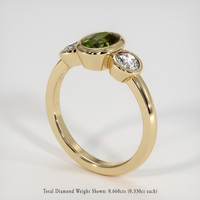 2.06 Ct. Green Sapphire Ring, 18K Yellow Gold 2