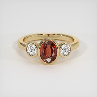 2.24 Ct. Reddish Orange Sapphire Ring, 18K Yellow Gold 1