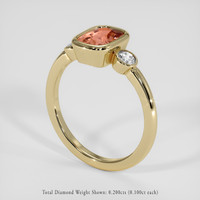 1.55 Ct. Padparadscha Sapphire Ring, 18K Yellow Gold 2