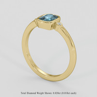 1.12 Ct. Greenish Blue Sapphire Ring, 18K Yellow Gold 2