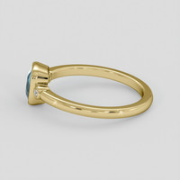 1.12 Ct. Greenish Blue Sapphire Ring, 18K Yellow Gold 4