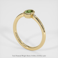 0.49 Ct. Green Sapphire Ring, 18K Yellow Gold 2