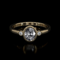 0.86 Ct. White Sapphire Ring, 18K Yellow Gold 1