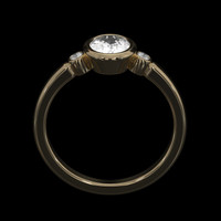 0.86 Ct. White Sapphire Ring, 18K Yellow Gold 3