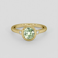 1.57 Ct. Yellowish Green Sapphire Ring, 18K Yellow Gold 1