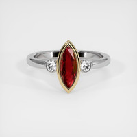 1.13 Ct. Ruby Ring, 14K Yellow & White 1