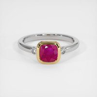 1.22 Ct. Ruby Ring, 14K Yellow & White 1