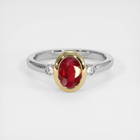 1.07 Ct. Ruby Ring, 14K Yellow & White 1