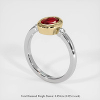 1.07 Ct. Ruby Ring, 14K Yellow & White 2