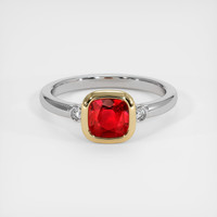 0.80 Ct. Ruby Ring, 14K Yellow & White 1