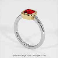 0.80 Ct. Ruby Ring, 14K Yellow & White 2